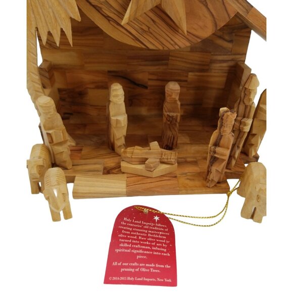 Nativity set Music Box of Carved Bethlehem Olive Wood National Geographic Origin - Picture 4 of 16